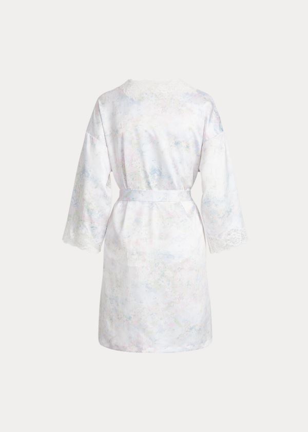Batas Ralph Lauren Mujer Blancos Multicolor - Floral Lace-Trimmed - SHLUQ6472